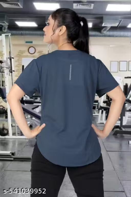 Women's Round Neck Short Sleeves T-Shirt for Gym, Sports, Yoga, Workout